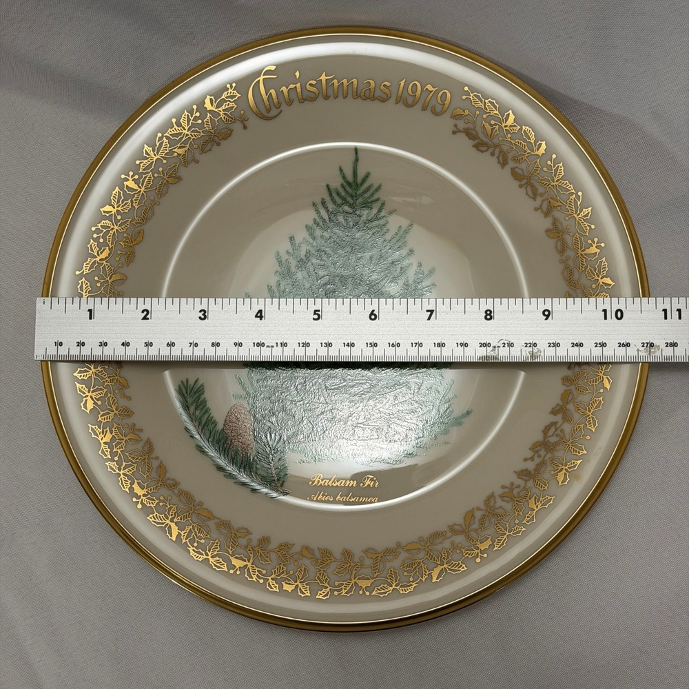 Lenox 1979 Christmas Plate Balsam Fir Gold Trim 10.75" Holiday Wall Decor VTG - Picture 7 of 8